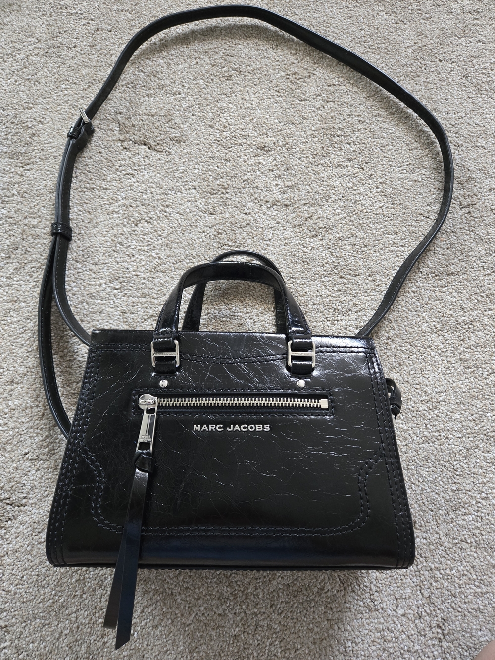 Marc Jacobs Black Patent Leather Mini Tote Crossbody